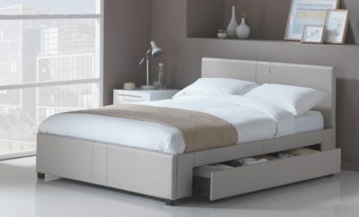 Hygena - Keating 1 Drawer Latte - Bed Frame - Kingsize
